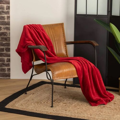 Plaid "Microfibre" 130x180cm Rouge