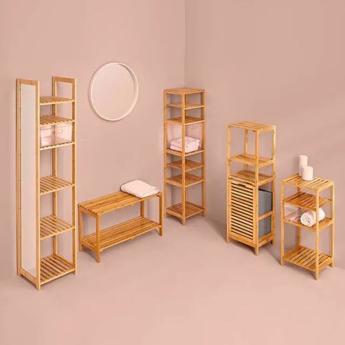 Étagère 2 Cases & Panier "Mix n"Modul" 118cm Naturel
