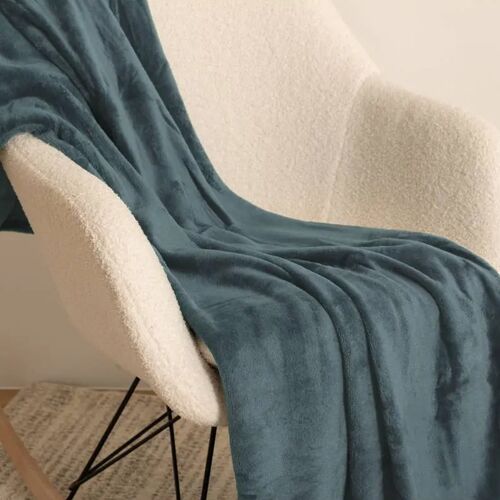 Plaid Doux Uni "Flanel" 125x150cm Orage