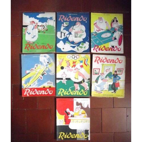 Lot De Magazines Anciens "Ridendo" De La 12ème Année (1952), Numéros 156, 157, 158, 160, 162, 163 Et 164.