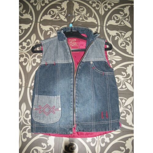 Veste Jean Sans Manche Molletonnee Fille 6 Ans