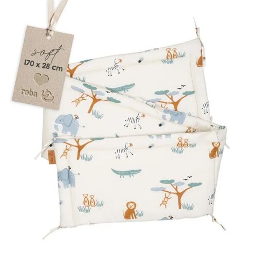 Tour De Lit Bébé 'savanna Friends' - Roba - Pour Lits De 60 X 120 À 70 X 140 Cm - Beige / Multicolore
