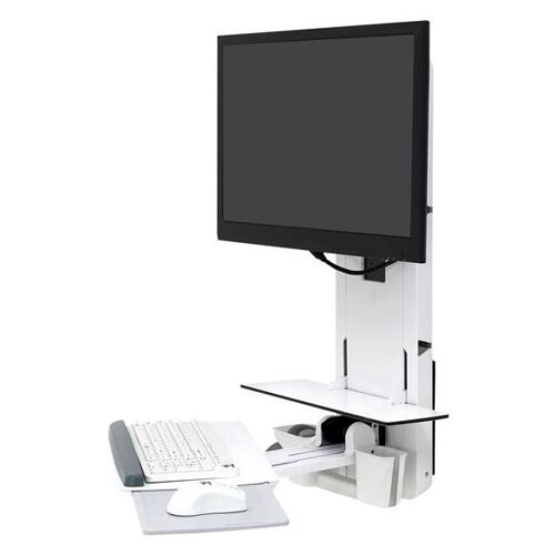 Ergotron StyleView Vertical Lift, Patient Room - Kit de montage moniteur/clavier (vertical) - assis-debout - montable sur mur - jusqu'à 24 pouces - blanc
