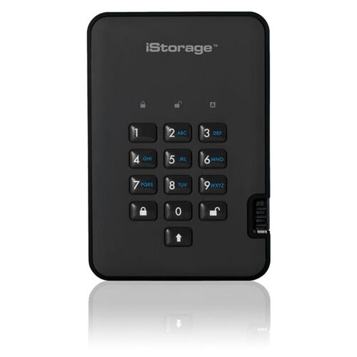 iStorage diskAshur² - SSD - chiffré - 2 To - externe (portable) - USB 3.2 - 256-bit AES-XTS, FIPS 197 PUB - noir fantôme - Conformité TAA