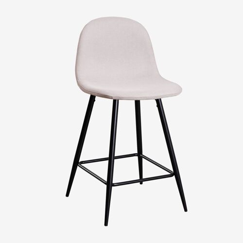 Lot de 4 tabourets hauts Glamm Noir ¿65 cm Beige Crème