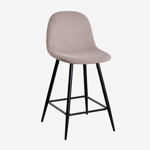 Tabouret haut en velours Glamm Noir ¿65 cm