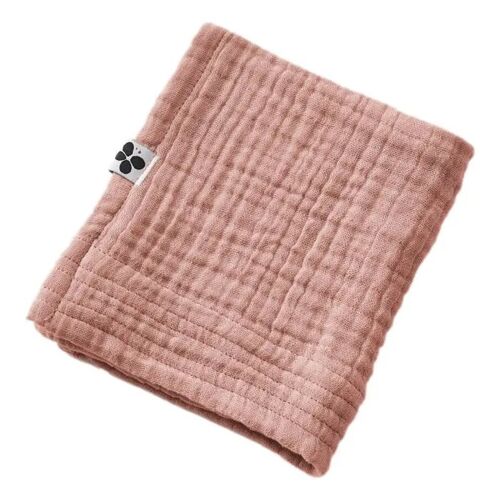 Serviette Invité 30 X 50 Cm Gaze De Coton Unie Gaïa - Gaïa Rose Pêche - Gaia Rose Pêche -