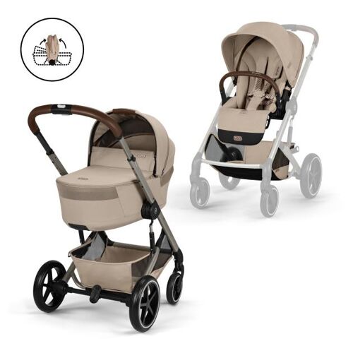 Poussette Duo Tout Terrain Balios S Lux 4 Avec Nacelle Pliable Almond Beige