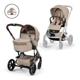Poussette Duo Tout Terrain Balios S Lux 4 Avec Nacelle Pliable Almond Beige