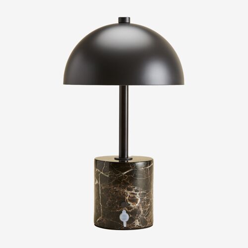 Lampe De Table Led Sans Fil En Fer Et Pierre Naturelle Nicolas ¿35 Cm