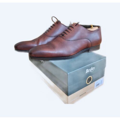 Richelieu One Cut Bexley Marron Chataigne Camel Tout Cuir Brun Dessus Semelle Peau Dessous Dedans Collection Patine Ombre Chaussures Chic Homme Qualité