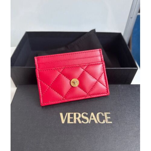 Porte-carte matelassé rouge Versace