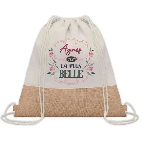 Sac à dos toile et jute Agnès la plus belle | Sac de Sport et Gym, Sac Doudou Enfant Cadeau Fête des Mères Anniversaire Soeur Noël