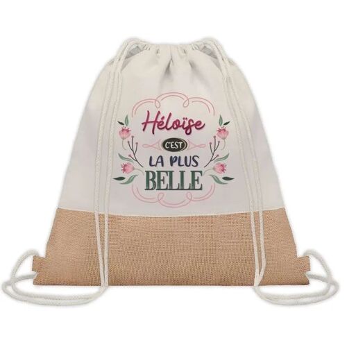 Sac à dos toile et jute Héloïse la plus belle | Sac de Sport et Gym, Sac Doudou Enfant Cadeau Fête des Mères Anniversaire Soeur