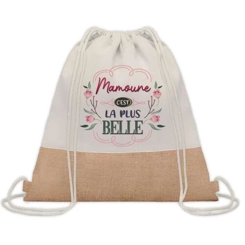 Sac à dos toile et jute Mamoune la plus belle | Sac de Sport et Gym, Sac Doudou Enfant Cadeau Fête des Mères Anniversaire Soeur