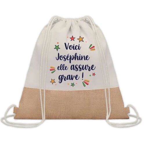 Sac à dos toile et jute Joséphine elle assure grave ! | Sac de Sport et Gym, Sac Doudou Enfant Cadeau Fête des Mères Anniversaire