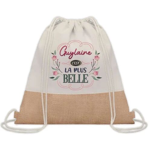 Sac à dos toile et jute Guylaine la plus belle | Sac de Sport et Gym, Sac Doudou Enfant Cadeau Fête des Mères Anniversaire Soeur
