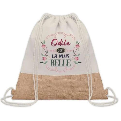 Sac à dos toile et jute Odile la plus belle | Sac de Sport et Gym, Sac Doudou Enfant Cadeau Fête des Mères Anniversaire Soeur Noël