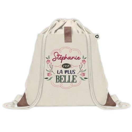Sac à dos avec pochette Stéphanie la plus belle | Sac de Gym et Sport, Sac Doudou Enfant Cadeau Fête des Mères Anniversaire Soeur