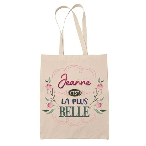 Tote Bag Jeanne la plus belle | Cadeau Fête des Mères Anniversaire Soeur Noël Tata Marraine Sac Cabas réutilisable