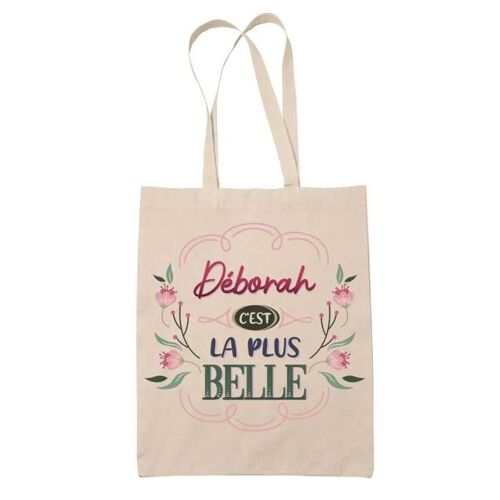 Tote Bag Déborah la plus belle | Cadeau Fête des Mères Anniversaire Soeur Noël Tata Marraine Sac Cabas réutilisable
