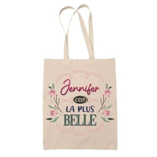 Tote Bag Jennifer la plus belle | Cadeau Fête des Mères Anniversaire Soeur Noël Tata Marraine Sac Cabas réutilisable