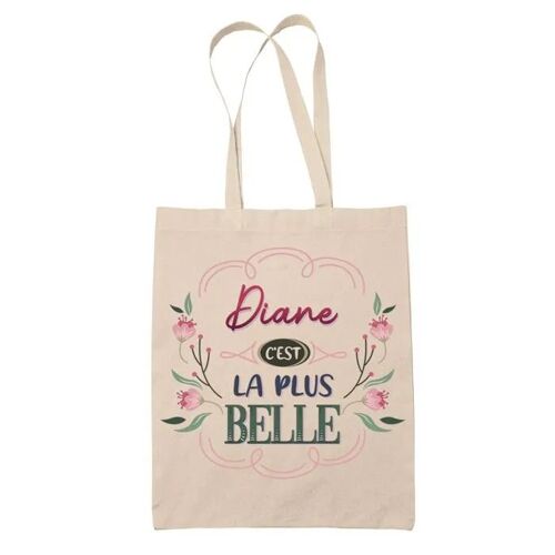 Tote Bag Diane la plus belle | Cadeau Fête des Mères Anniversaire Soeur Noël Tata Marraine Sac Cabas réutilisable