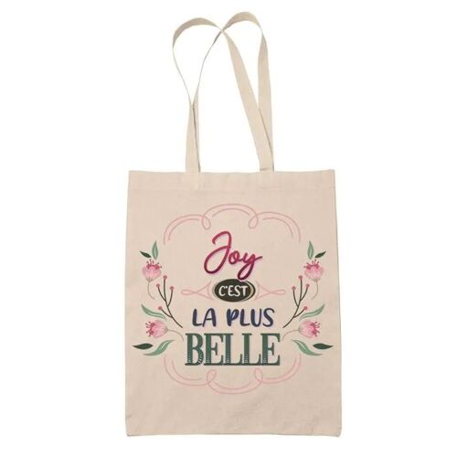 Tote Bag Joy la plus belle | Cadeau Fête des Mères Anniversaire Soeur Noël Tata Marraine Sac Cabas réutilisable