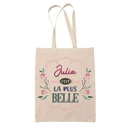 Tote Bag Julia la plus belle | Cadeau Fête des Mères Anniversaire Soeur Noël Tata Marraine Sac Cabas réutilisable