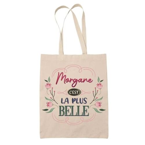 Planetee Tote bag Morgane la plus belle - Cadeau Fête des Mères Anniversaire Soeur Noël Tata Marraine Sac Cabas réutilisable