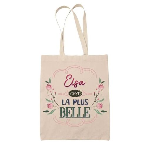 Tote Bag Elsa la plus belle | Cadeau Fête des Mères Anniversaire Soeur Noël Tata Marraine Sac Cabas réutilisable