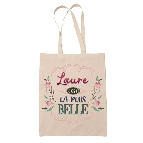 Tote Bag Laure la plus belle | Cadeau Fête des Mères Anniversaire Soeur Noël Tata Marraine Sac Cabas réutilisable