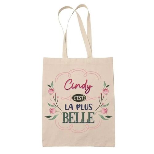 Tote Bag Cindy la plus belle | Cadeau Fête des Mères Anniversaire Soeur Noël Tata Marraine Sac Cabas réutilisable