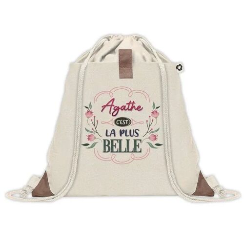 Sac à dos avec pochette Agathe la plus belle | Sac de Gym et Sport, Sac Doudou Enfant Cadeau Fête des Mères Anniversaire Soeur Noël