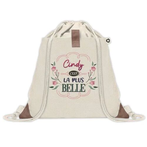 Sac à dos avec pochette Cindy la plus belle | Sac de Gym et Sport, Sac Doudou Enfant Cadeau Fête des Mères Anniversaire Soeur Noël
