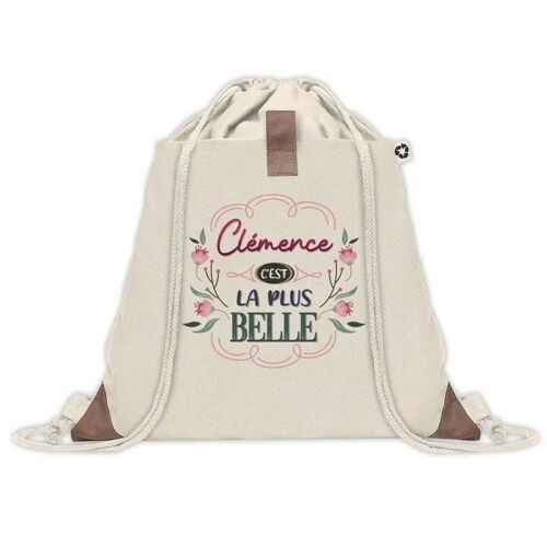 Sac à dos avec pochette Clémence la plus belle | Sac de Gym et Sport, Sac Doudou Enfant Cadeau Fête des Mères Anniversaire Soeur