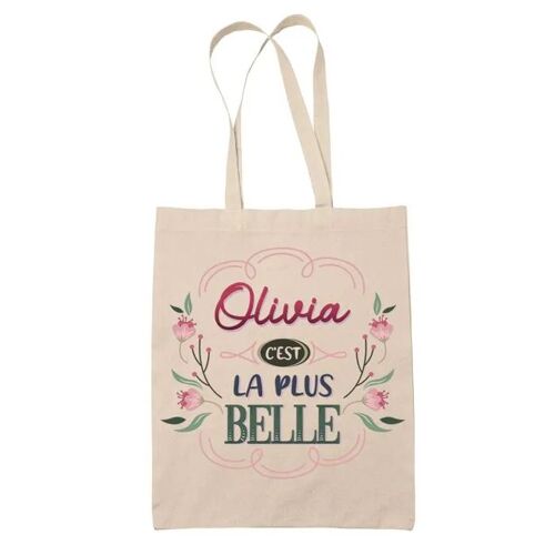 Tote Bag Olivia la plus belle | Cadeau Fête des Mères Anniversaire Soeur Noël Tata Marraine Sac Cabas réutilisable