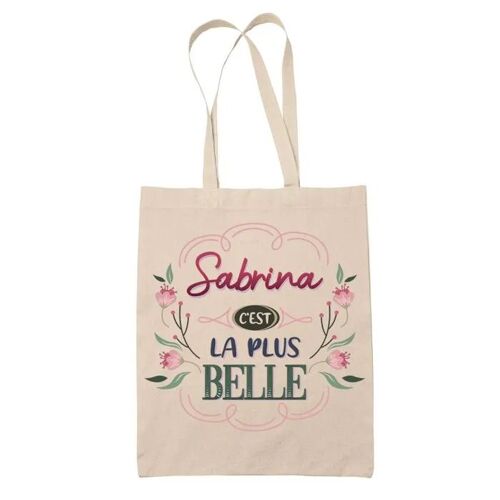 Tote Bag Sabrina la plus belle | Cadeau Fête des Mères Anniversaire Soeur Noël Tata Marraine Sac Cabas réutilisable