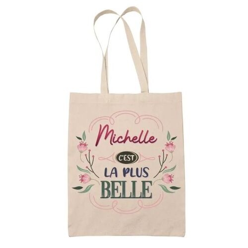 Tote Bag Michelle la plus belle | Cadeau Fête des Mères Anniversaire Soeur Noël Tata Marraine Sac Cabas réutilisable