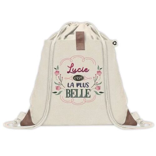 Sac à dos avec pochette Lucie la plus belle | Sac de Gym et Sport, Sac Doudou Enfant Cadeau Fête des Mères Anniversaire Soeur Noël