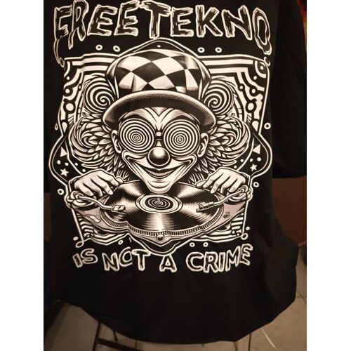 T-Shirt Imprimé Techno Ice Not A Crime 100 % Coton