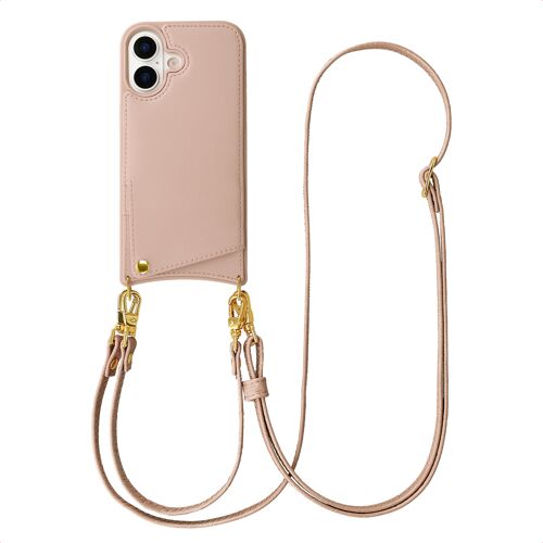 Selencia Coque de télephone Nova avec cordon et porte-cartes iPhone 17 Dusty Rose