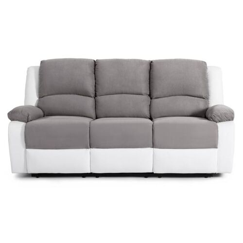 Loungitude RELAXXO Canapé inclinable 3 siège(s) Gris et Blanc