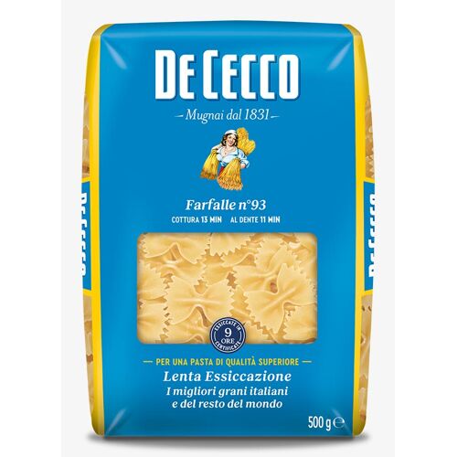 De Cecco Qsx0093 Pâte Alimentaire 500 G Farfalle Pâtes Courtes