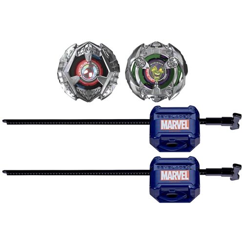 Beyblade Collaboration X et Marvel Miles Morales 1-60GN contre Green Goblin 9-80HT