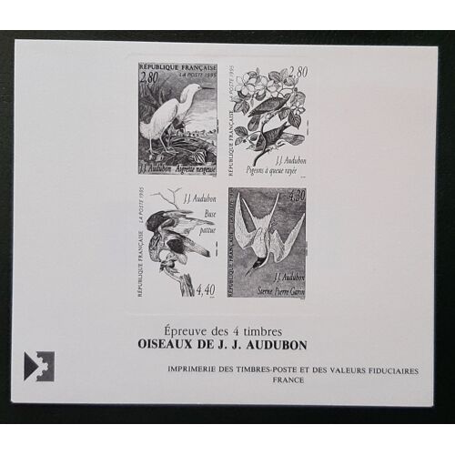 Epreuve 4 Timbres - Les Oiseaux De J.J. Audubon -1995