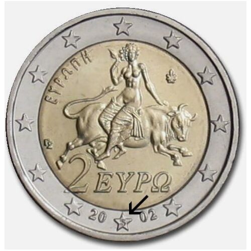 2 Euro Grèce 2002 Avec "S" Sur Étoile Du Bas
