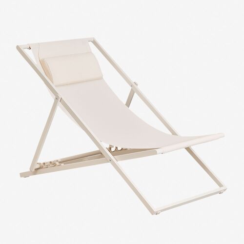 Hamaca pliante en acier avec coussin Jensy Tapioca Beige