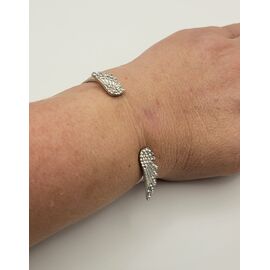 ? Bracelet Jonc Ailes D'Ange Argenté & Strass Asymetrique – Élégance Céleste ?