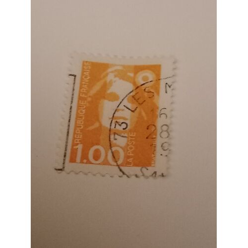 Timbre France Oblitéré 1,00 Yvert N°2620 Type Marianne Du Bicentenaire Orange De 1990 P